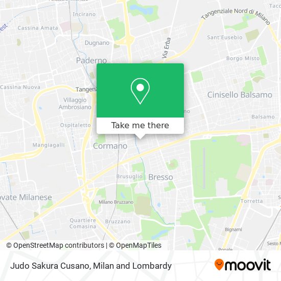 Judo Sakura Cusano map