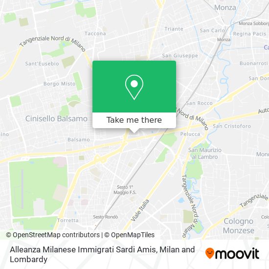 Alleanza Milanese Immigrati Sardi Amis map