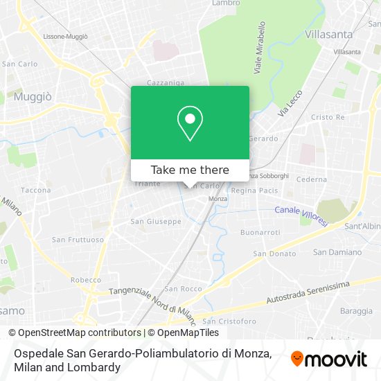 Ospedale San Gerardo-Poliambulatorio di Monza map