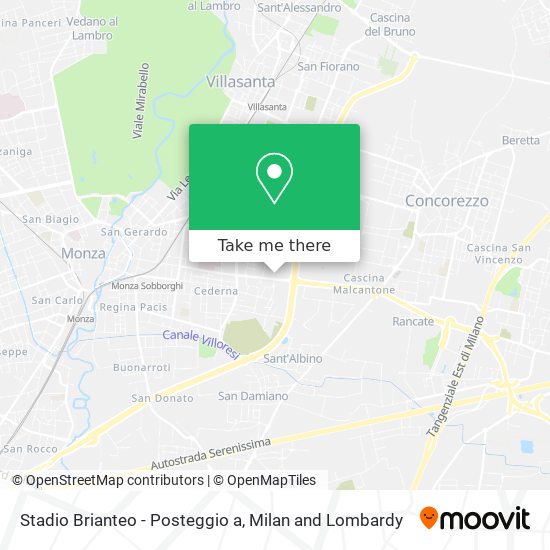 Stadio Brianteo - Posteggio a map