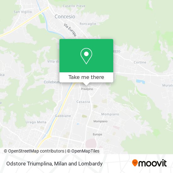 Odstore Triumplina map