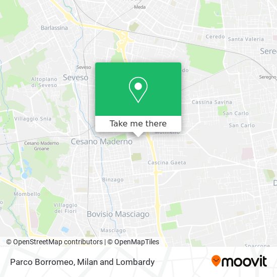 Parco Borromeo map