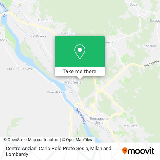 Centro Anziani Carlo Polo Prato Sesia map