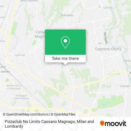 Pizzaclub No Limits Cassano Magnago map