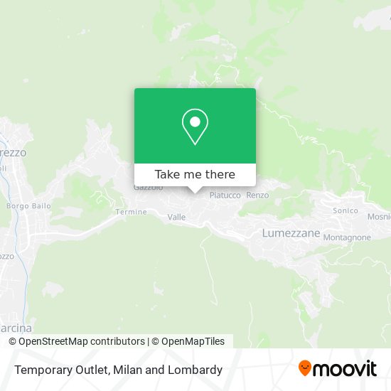 Temporary Outlet map