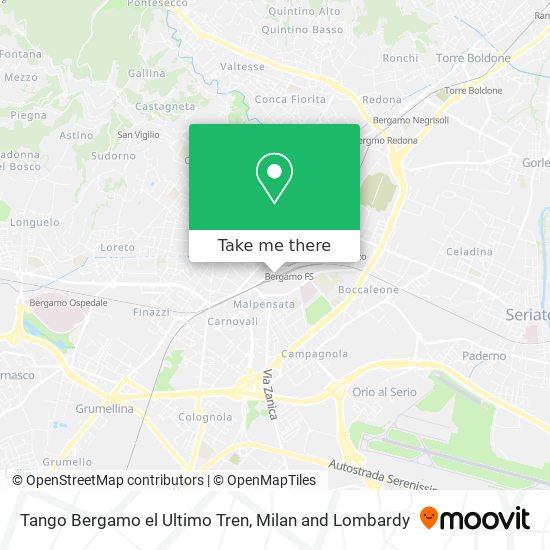 Tango Bergamo el Ultimo Tren map