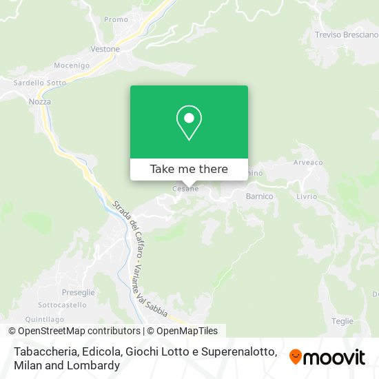 Tabaccheria, Edicola, Giochi Lotto e Superenalotto map