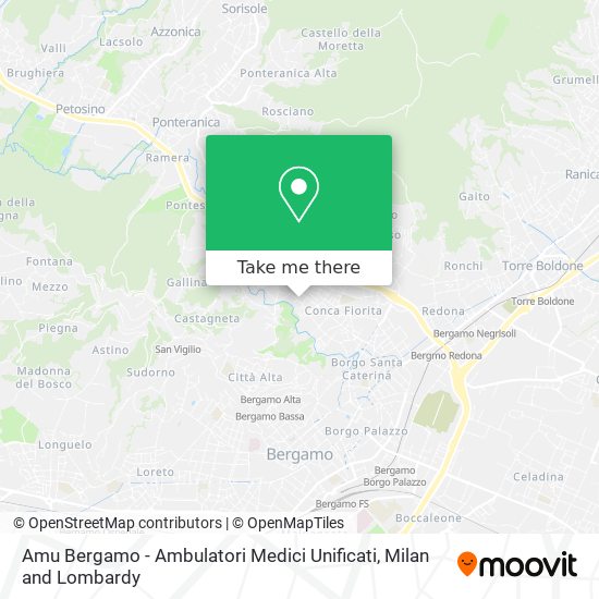 Amu Bergamo - Ambulatori Medici Unificati map