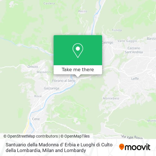 Santuario della Madonna d' Erbia e Luoghi di Culto della Lombardia map