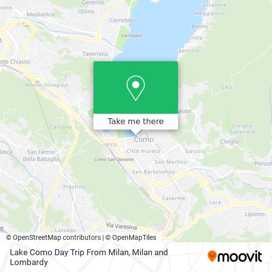 Lake Como Day Trip From Milan map