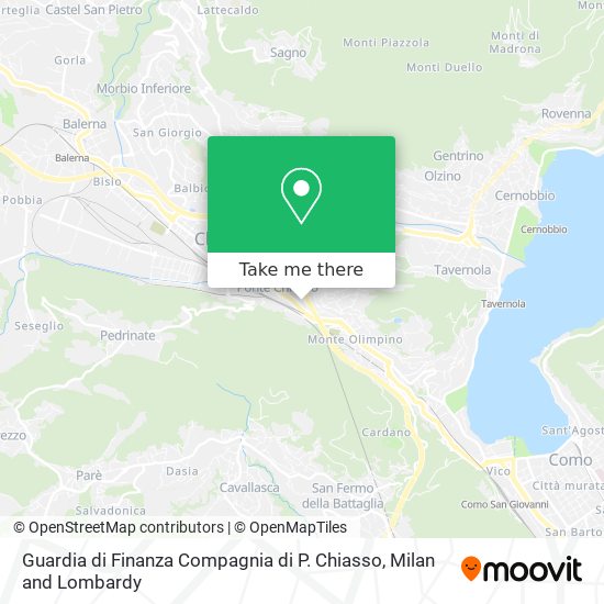 Guardia di Finanza Compagnia di P. Chiasso map