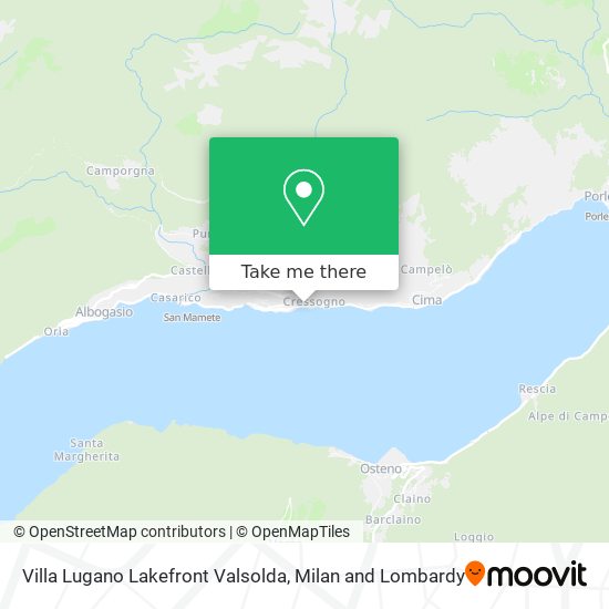Villa Lugano Lakefront Valsolda map
