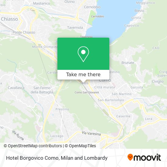 Hotel Borgovico Como map