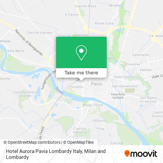Hotel Aurora Pavia Lombardy Italy map