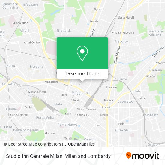 Studio Inn Centrale Milan map