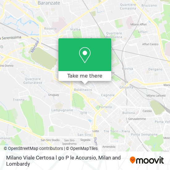 Milano Viale Certosa l go P le Accursio map