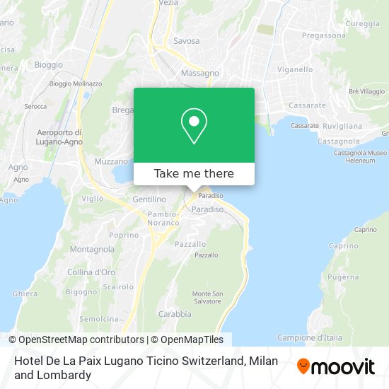 Hotel De La Paix Lugano Ticino Switzerland map