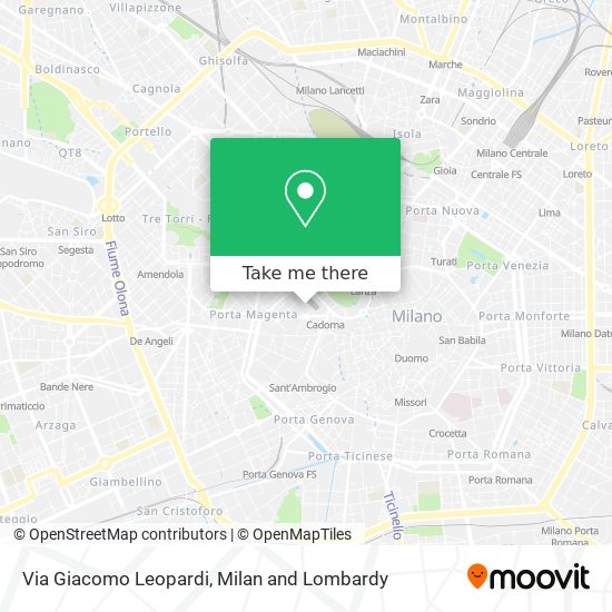 Via Giacomo Leopardi map