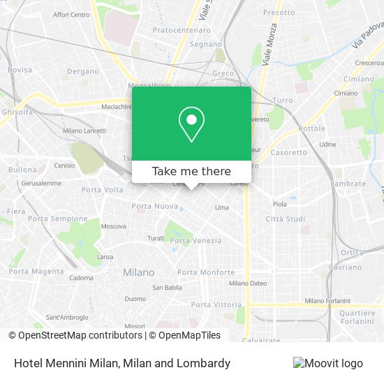 Hotel Mennini Milan map