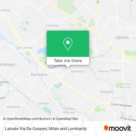 Lainate Via De Gasperi map