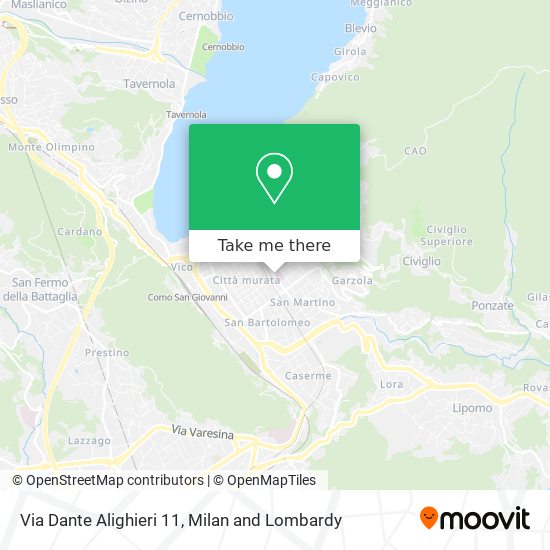 How to get to Via Dante Alighieri 11 in Como by Bus Train Ferry