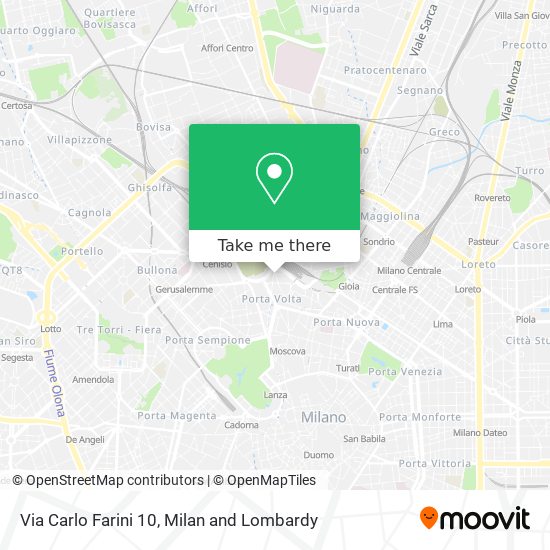 Via Carlo Farini 10 map