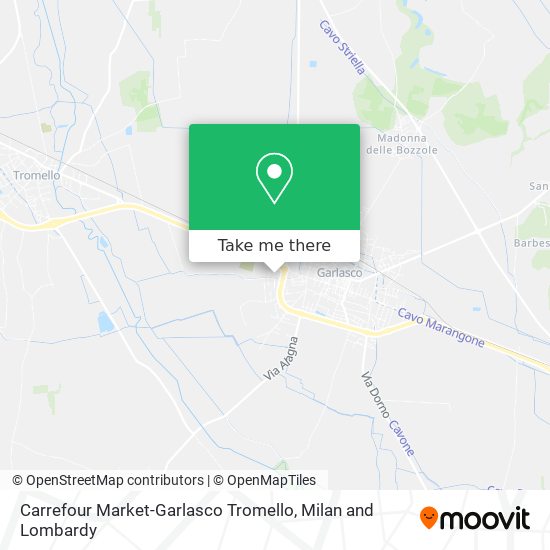 Carrefour Market-Garlasco Tromello map