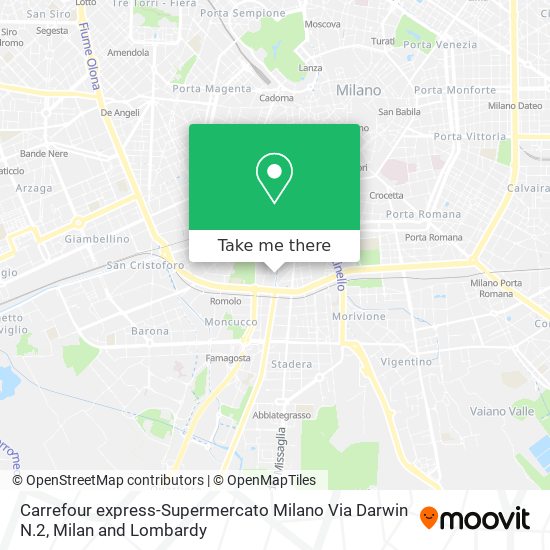 Carrefour express-Supermercato Milano Via Darwin N.2 map