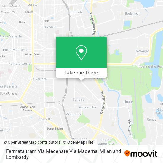 Fermata tram Via Mecenate Via Maderna map