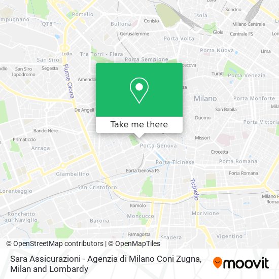 Sara Assicurazioni - Agenzia di Milano Coni Zugna map