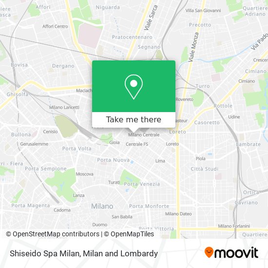 Shiseido Spa Milan map