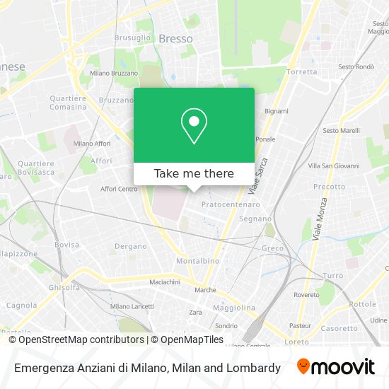 Emergenza Anziani di Milano map