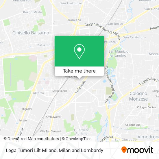 Lega Tumori Lilt Milano map