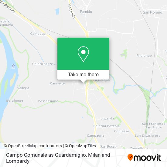 Campo Comunale as Guardamiglio map