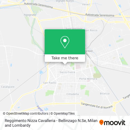 Reggimento Nizza Cavalleria - Bellinzago N.Se map