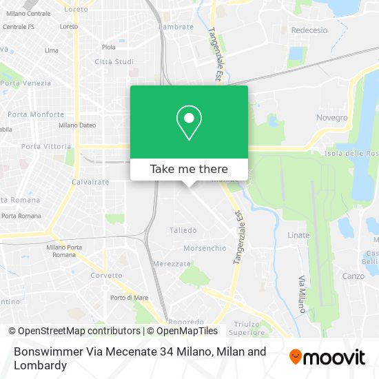 Bonswimmer Via Mecenate 34 Milano map