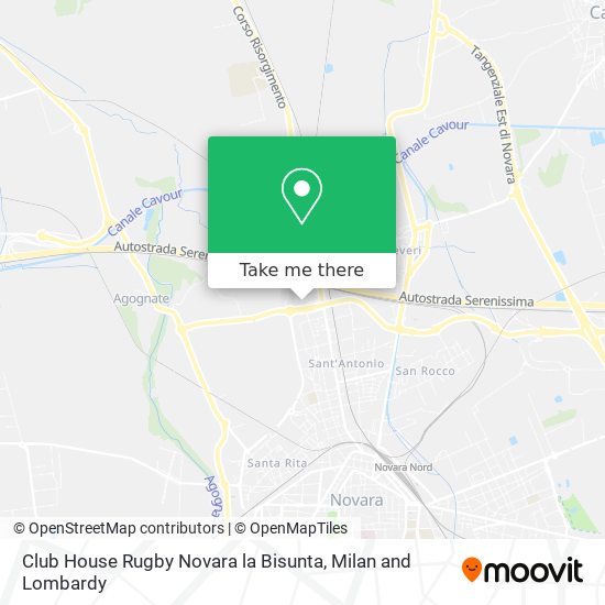 Club House Rugby Novara la Bisunta map