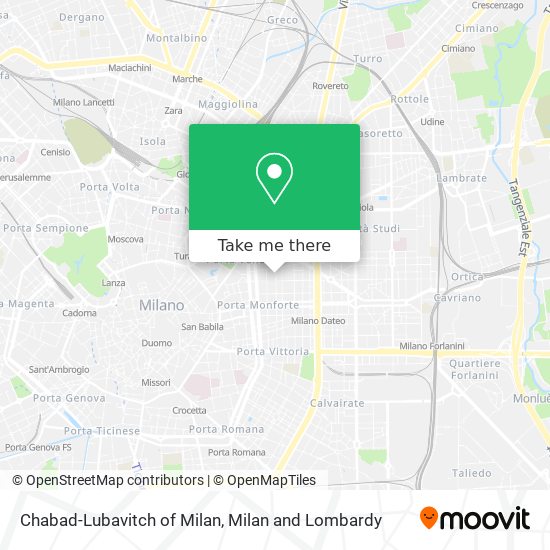 Chabad-Lubavitch of Milan map