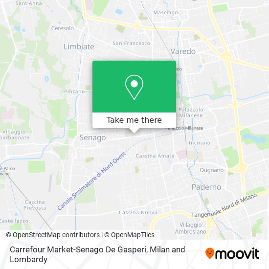 Carrefour Market-Senago De Gasperi map