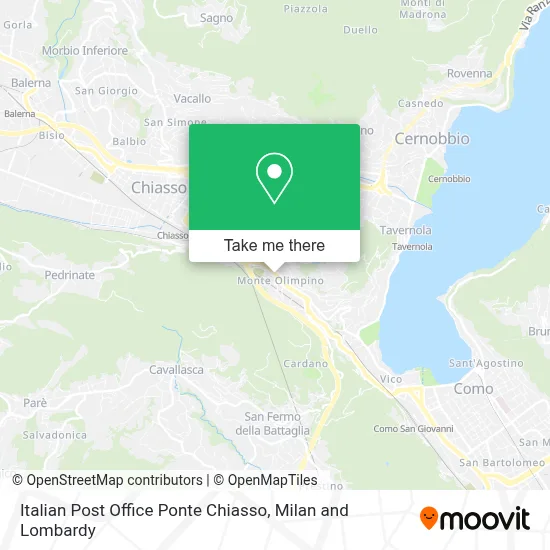 Italian Post Office Ponte Chiasso map