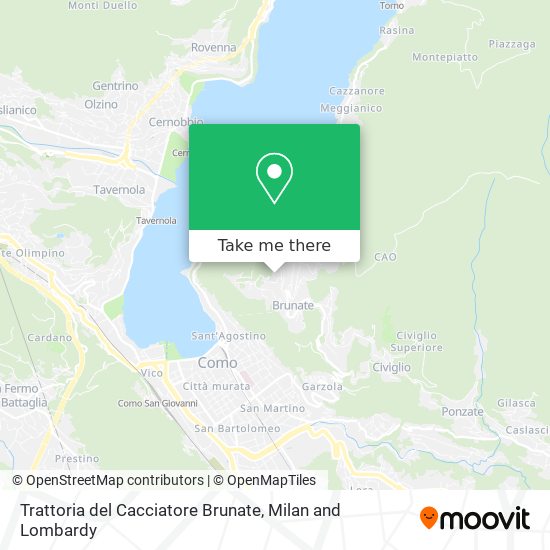 Trattoria del Cacciatore Brunate map