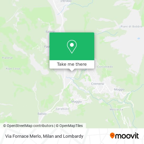 Via Fornace Merlo map