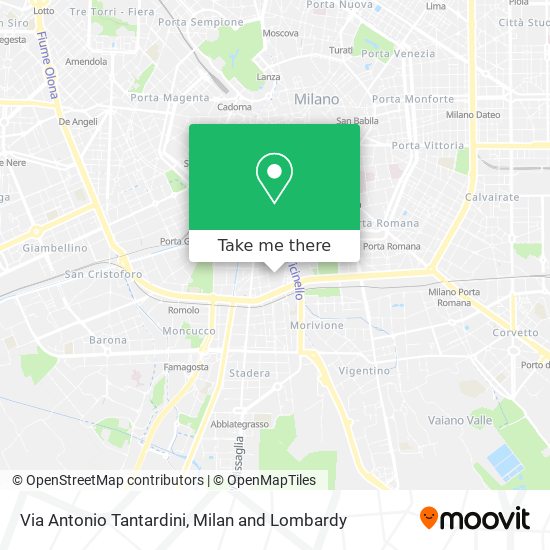 Via Antonio Tantardini map