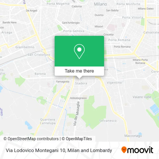 Via Lodovico Montegani 10 map