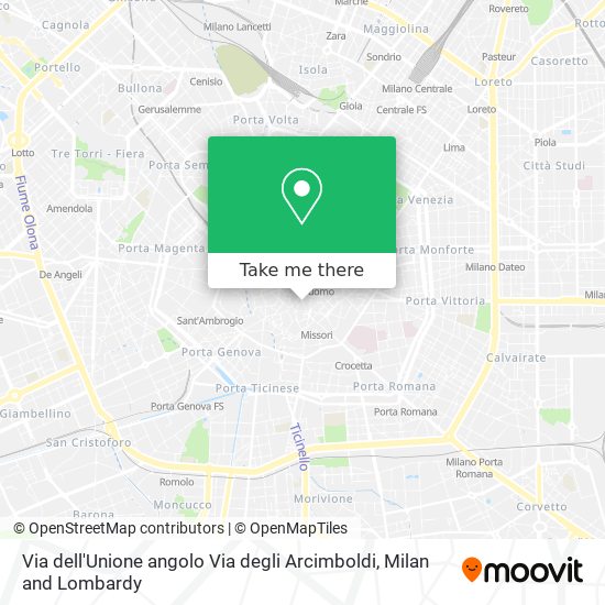 Via dell'Unione angolo Via degli Arcimboldi map