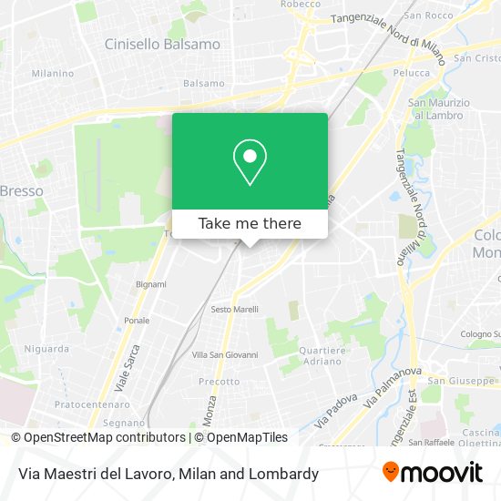 Via Maestri del Lavoro map