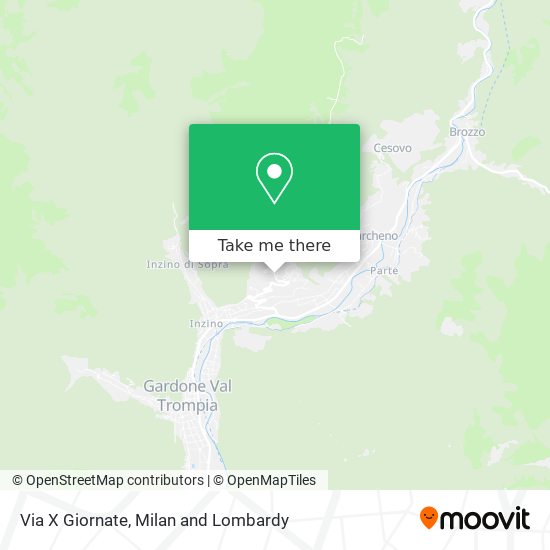 Via X Giornate map
