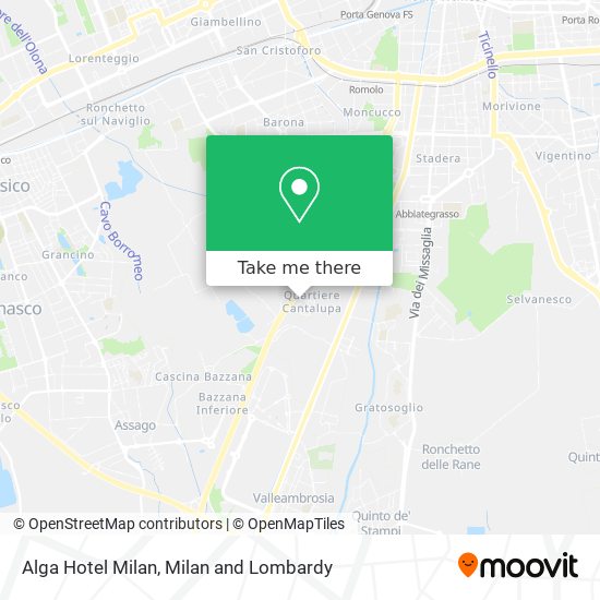 Alga Hotel Milan map