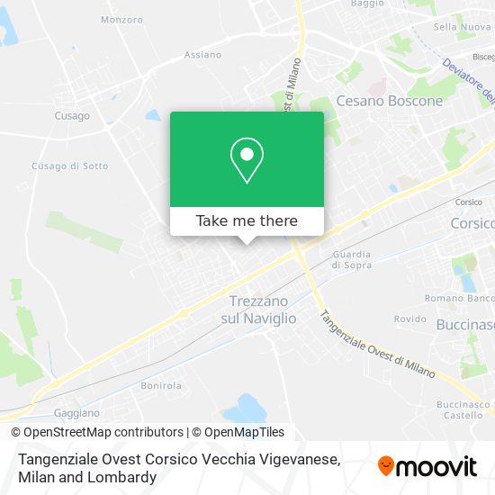Tangenziale Ovest Corsico Vecchia Vigevanese map