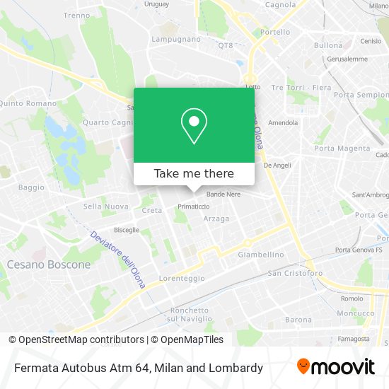 Fermata Autobus Atm 64 map